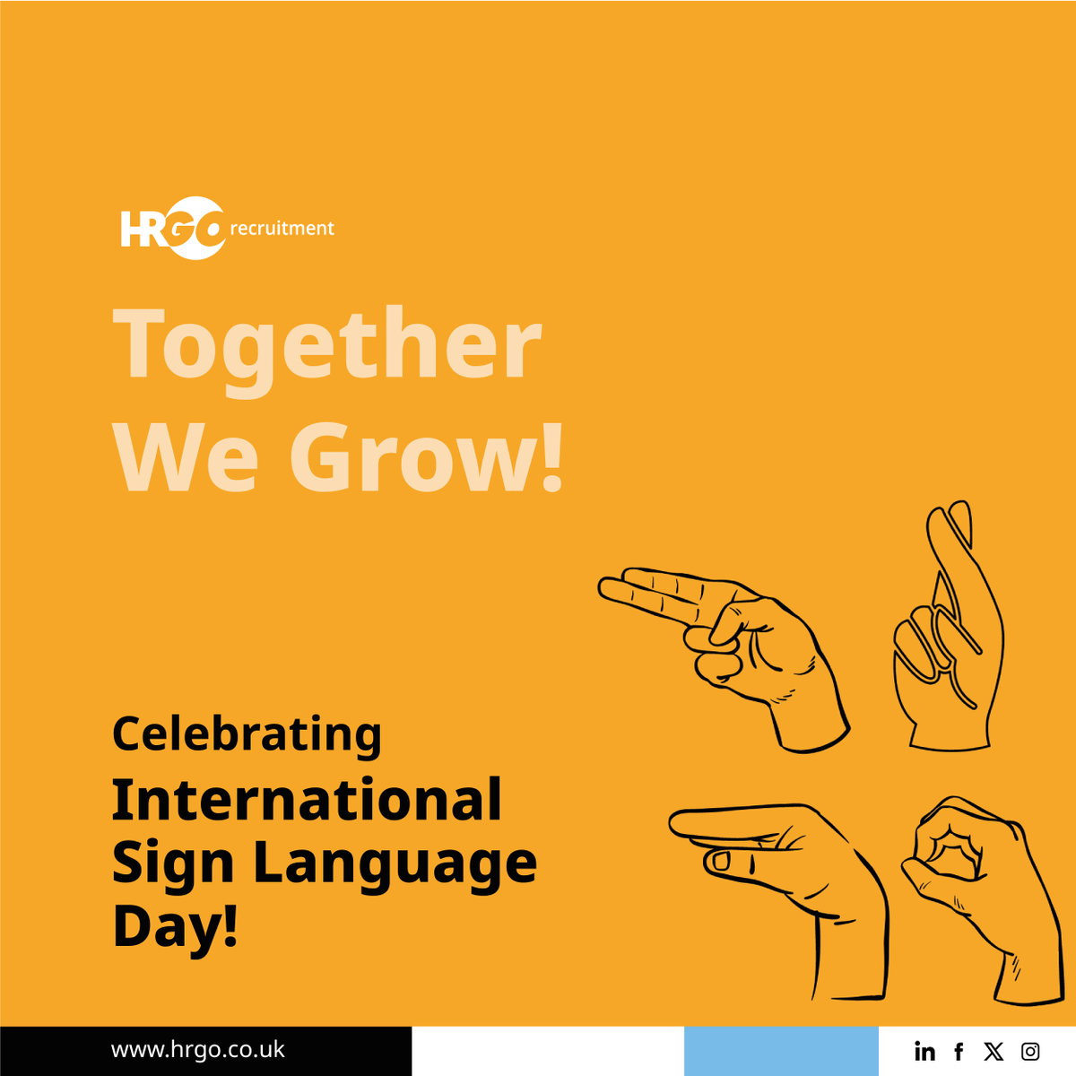 hrgouk's tweet photo. Celebrating #InternationalDayOfSignLanguages! At HRGO, we value sign languages in fostering an inclusive workforce. Let’s keep learning &amp; growing to create equal opportunities for all! 💬 Learn more about our inclusive hiring approach: https://t.co/TRuqHRE9Cn #InclusionMatters https://t.co/HeDy6dapgs