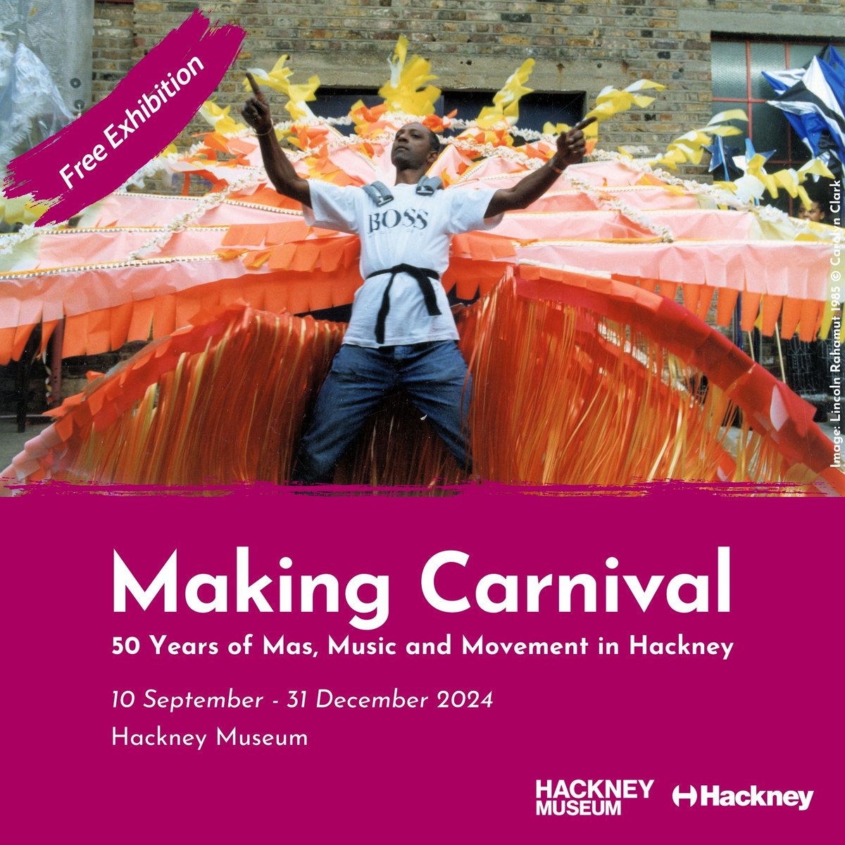hackneycouncil's tweet photo. Celebrate the history of #HackneyCarnival at Hackney Museum's free exhibition Making Carnival: 50 Years of Mas, Music & Movement in Hackney
Learn about Hackney's carnival groups through costumes, masks, film, photographs, music & dance
Open until 31 Dec
https://t.co/a8OMCC3jfd https://t.co/3GwKbfdnKe