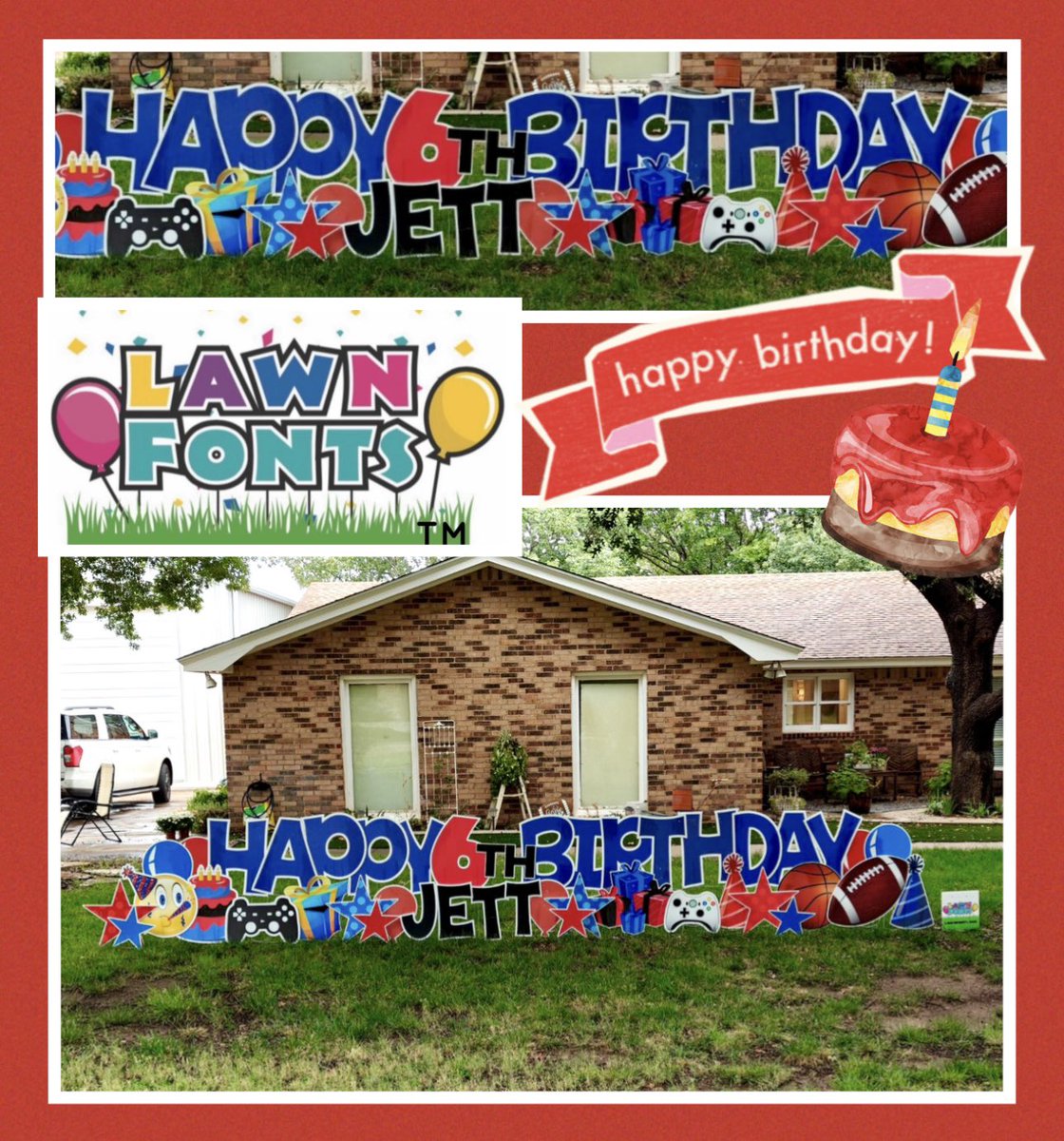 Happy 6th Birthday! 🥳🎂🎉 Hope you had a fantastic day! 🤩 Lawnfonts.com #celebration #6th birthday #yardsignrentals #sayitwithus #lawnfontslubbock