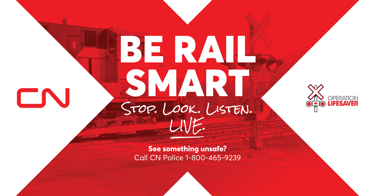 #RailSafetyWeek in Canada and #SeeTracksThinkTrainWeek in the US start today! Let's work together to ensure everyone stays safe around rail tracks. #RailSafety is everyone's responsibility. Let us know why it matters to you by joining the conversation at cn.ca/RSW2024