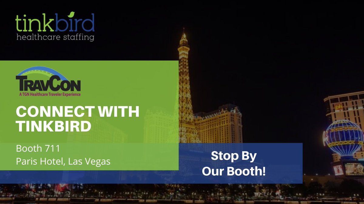 TinkBirdHC's tweet photo. If you are at TravCon 2024 in Las Vegas, don't forget to stop by Booth 711 to visit TinkBird to meet our team and discover exciting travel healthcare opportunities! ๐
#TravCon #TravelNursing #HealthcareTravelers #TinkBird https://t.co/N3xLItFyTL
