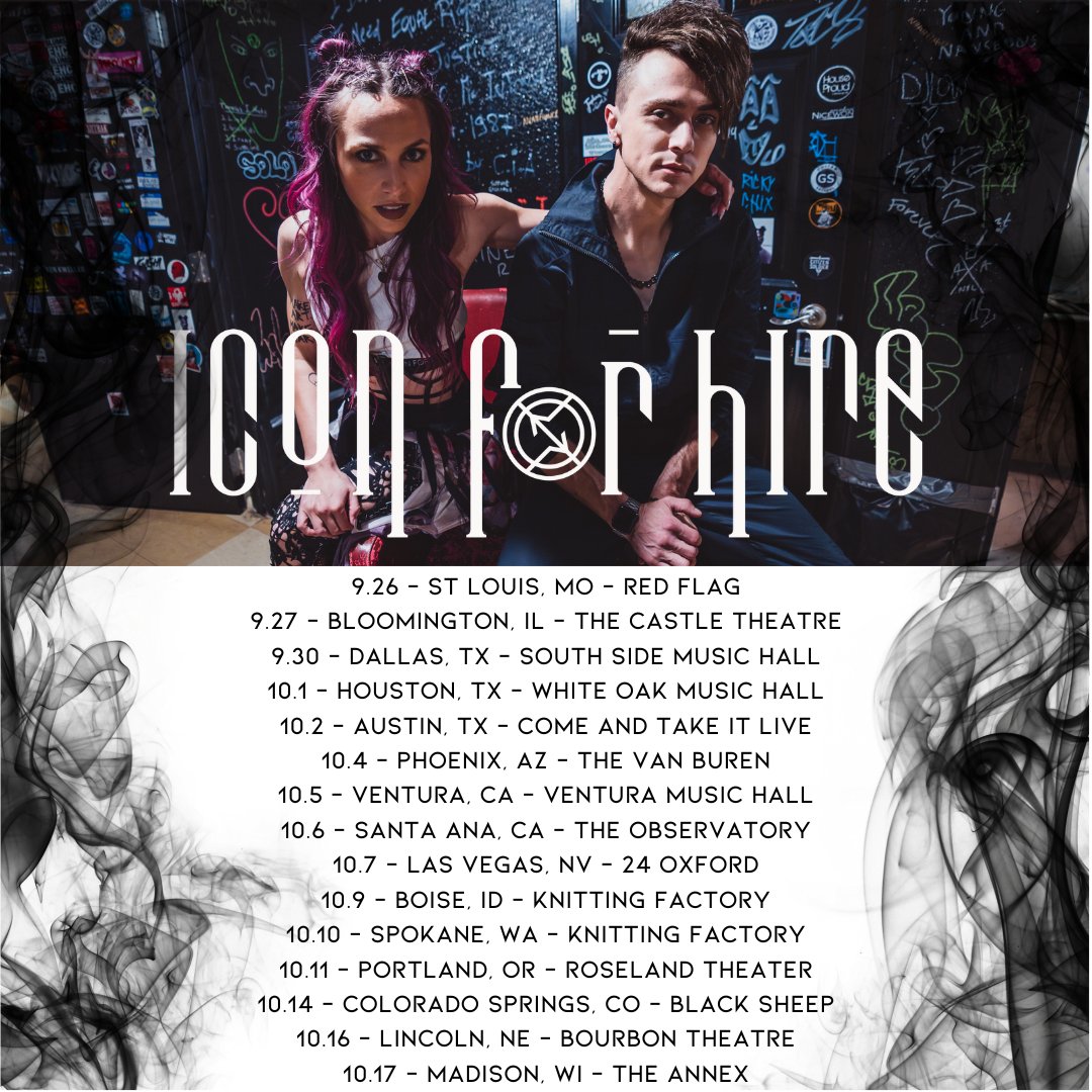 iconforhire's tweet image. Tour starts this THURSDAY! Are we going to see you this run? Let us know what show you&apos;ll be at this fall and we&apos;ll pick 2 of you to get a free t-shirt courtesy of a fellow #iconarmy member!