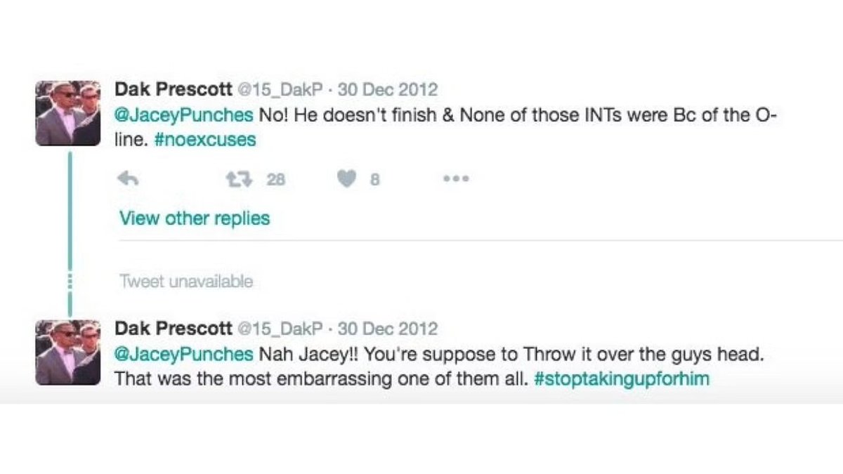 alexshap's tweet photo. @SportsSturm 2012, the year Dak was done with Romo. https://t.co/SCnd5BxUTV