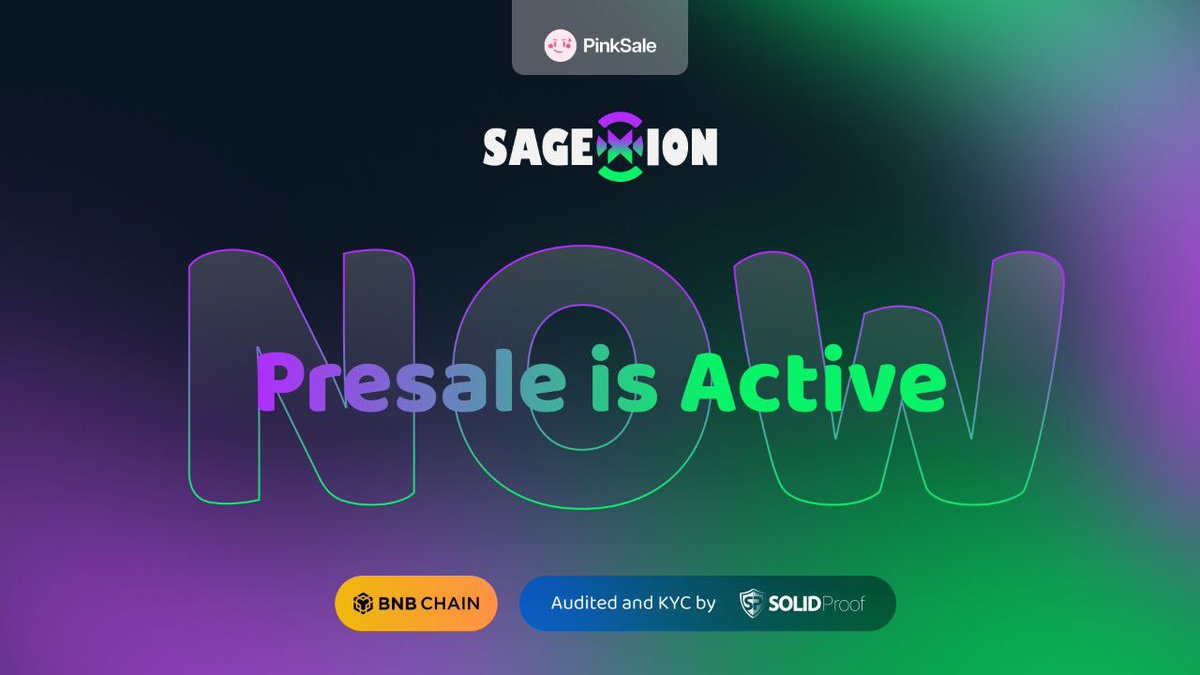 "Our token #SAGX presale is here.

Don't miss out on getting it; let's build the biggest gaming ecosystem together.

pinksale.finance/launchpad/bsc/…

#BSC #Pinksale #Launch"