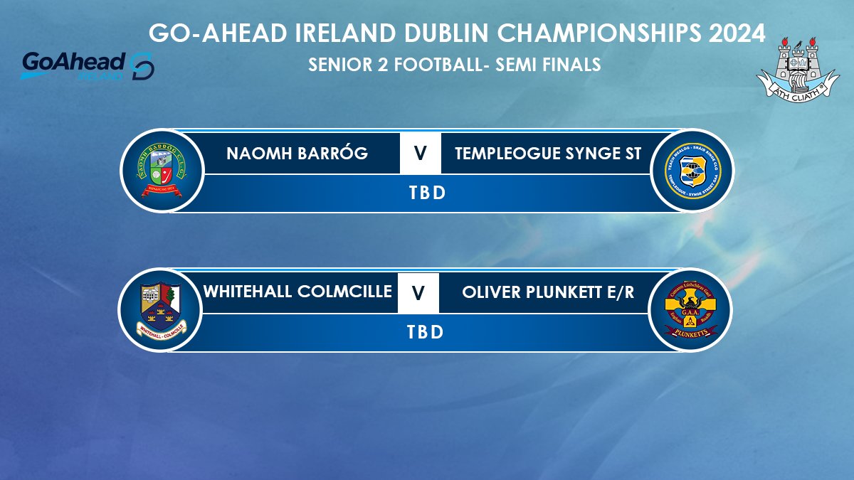 DubGAAOfficial's tweet photo. The Go-Ahead Ireland Senior 2 Football Semi-Finals draw has been made 👇 

#GoAheadDSC https://t.co/gKQlcSiaHC