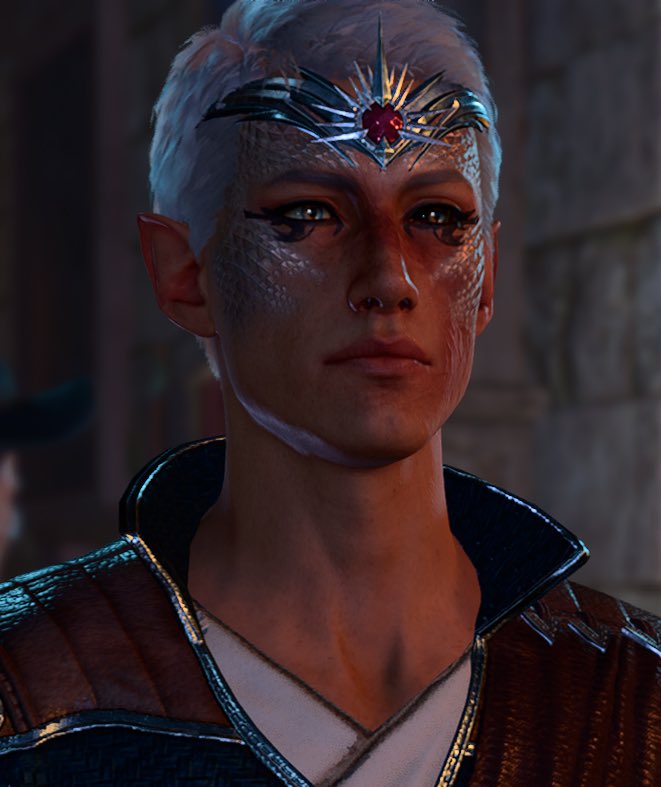 // he’s so pretty wtf. The scales from draconic lineage literally made him