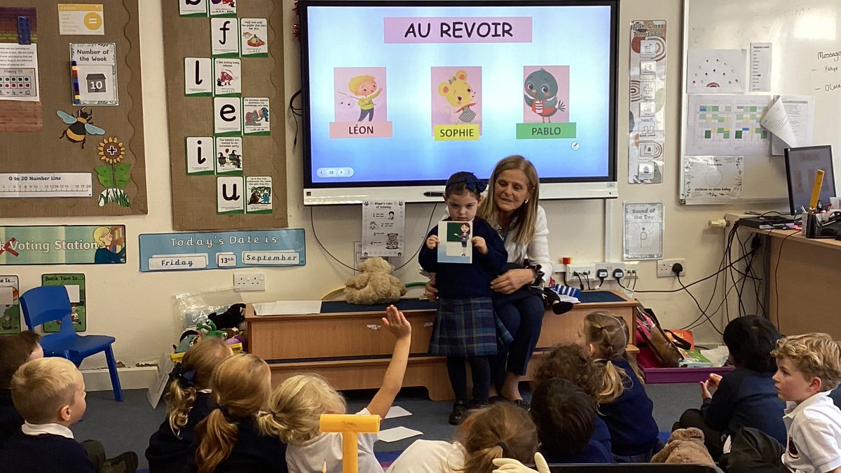 StNicksLang's tweet photo. #StNicksReception pupils have begun their French language journey with curiosity. With Puppet Gaston’s help, they’re learning simple greetings, making the experience fun and engaging. #StNicksFrench #StNicksCuriosity #StNicksFutureSuccess https://t.co/S3ZwEJD8cz