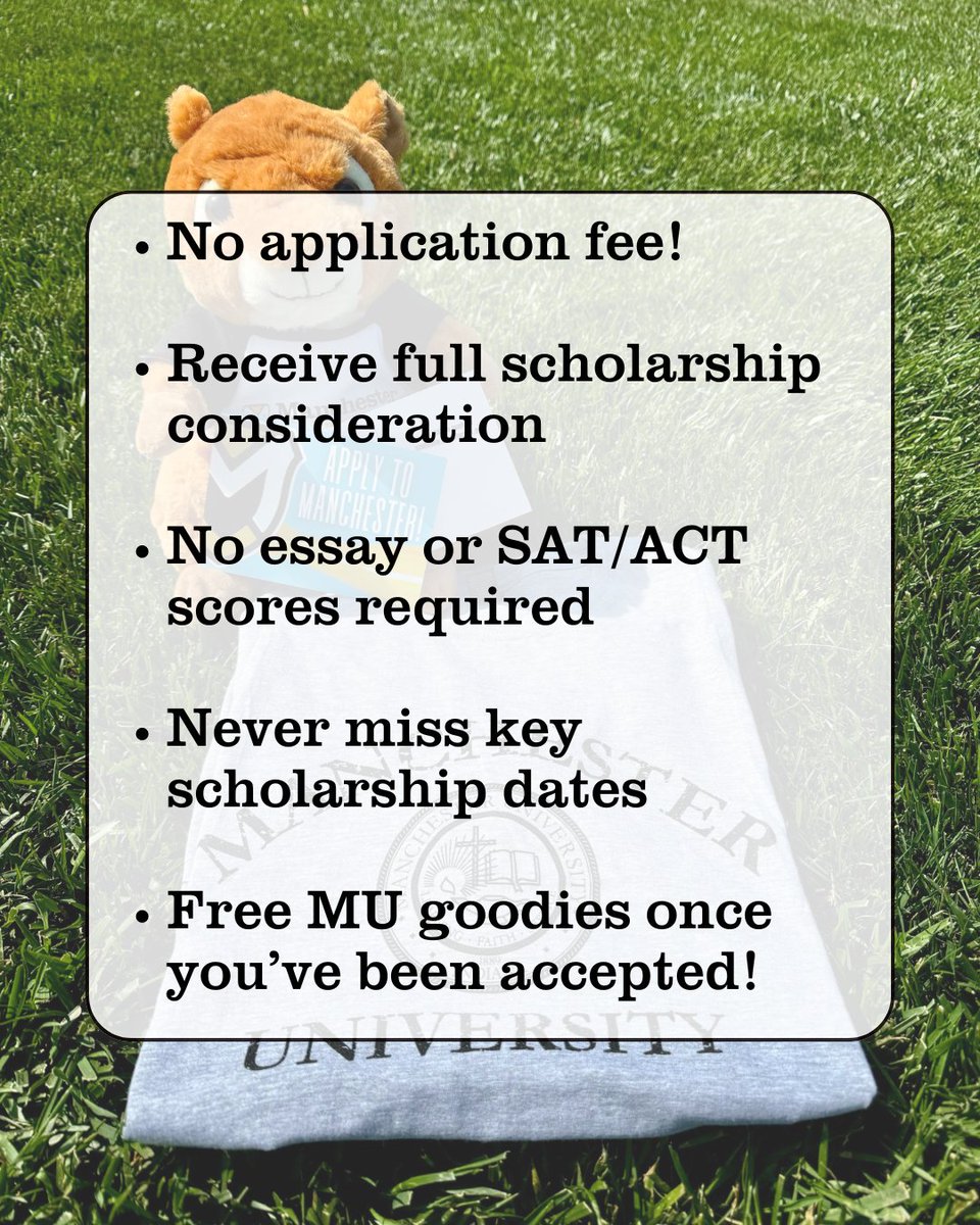 ManchesterUniv's tweet photo. Today is the start of #CollegeGoWeek in Indiana! Make the most of it by applying to Manchester University! 
👉 Swipe to see why you should submit your application today!
🔗 Apply now using the link below!
https://t.co/79ucrGmyec https://t.co/HWY7vYrKV6