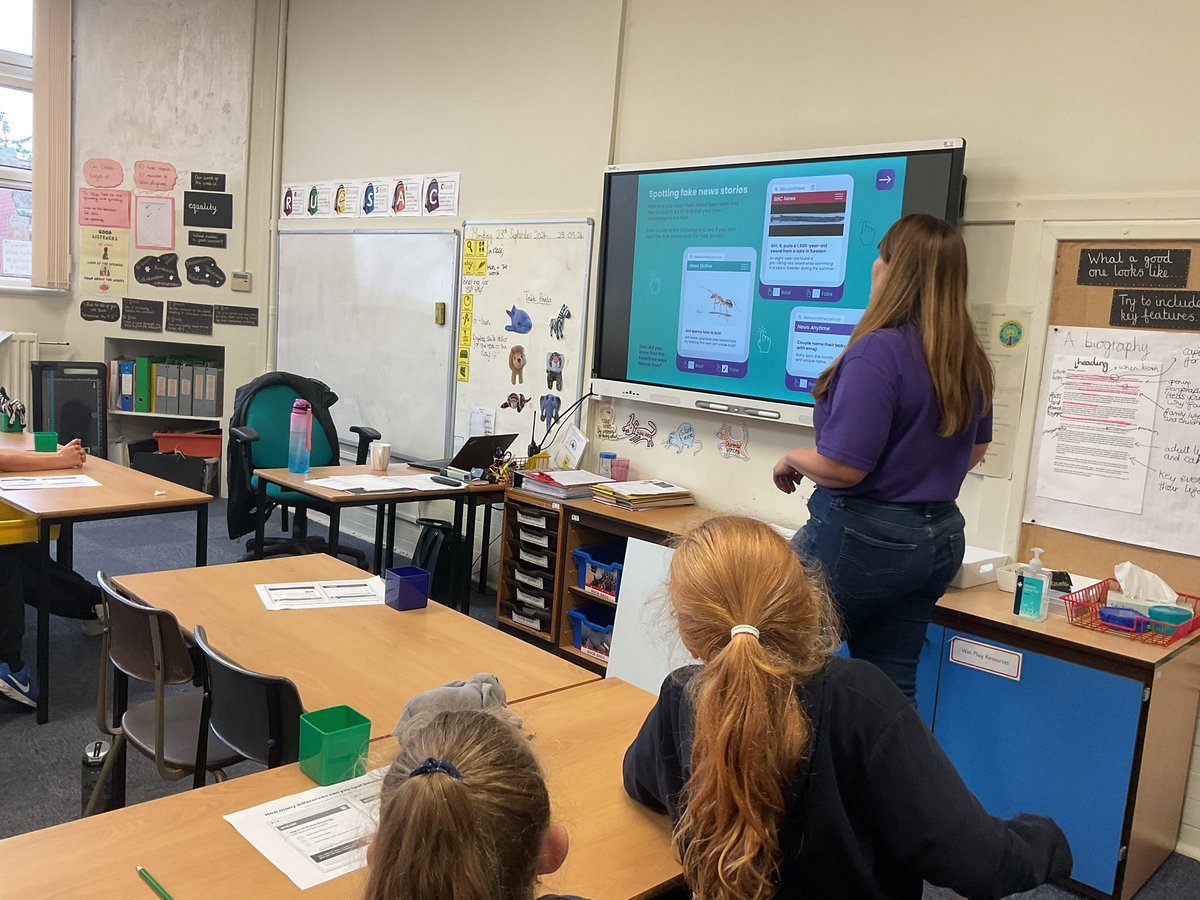 StanleyGrovePri's tweet photo. Y4 children had a super day today with digital skills workshops covering a wide range of topics including fake news, AI generated images and screen time #stgroveict #quickline https://t.co/oKY4ydEAOS