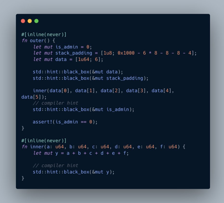 I talked about some old bugs in the Solana compiler this <a href="/SolanaConf/">Solana Breakpoint 🇦🇪 Abu Dhabi Dec 11-13</a>. as an exercise, what's the result of trying to run `outer`? and why? 

osec.io/breakpoint-202…