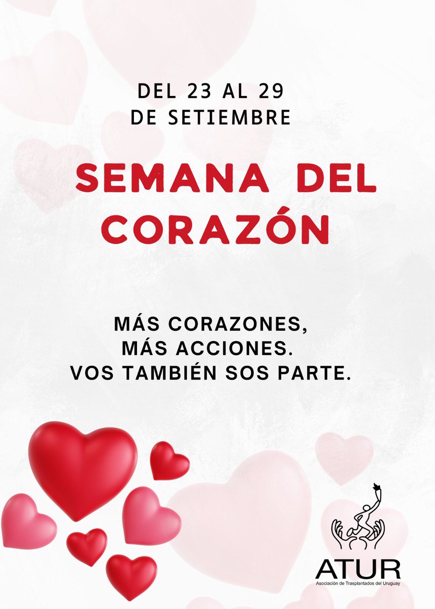 Del 23 al 29 de setiembre celebramos la Semana del Corazón, una oportunidad para reflexionar sobre la salud cardiovascular y la importancia de cuidar nuestro corazón.

Adoptar un estilo de vida saludable puede reducir hasta en un 70% la aparición de enfermedades cardiovasculares.