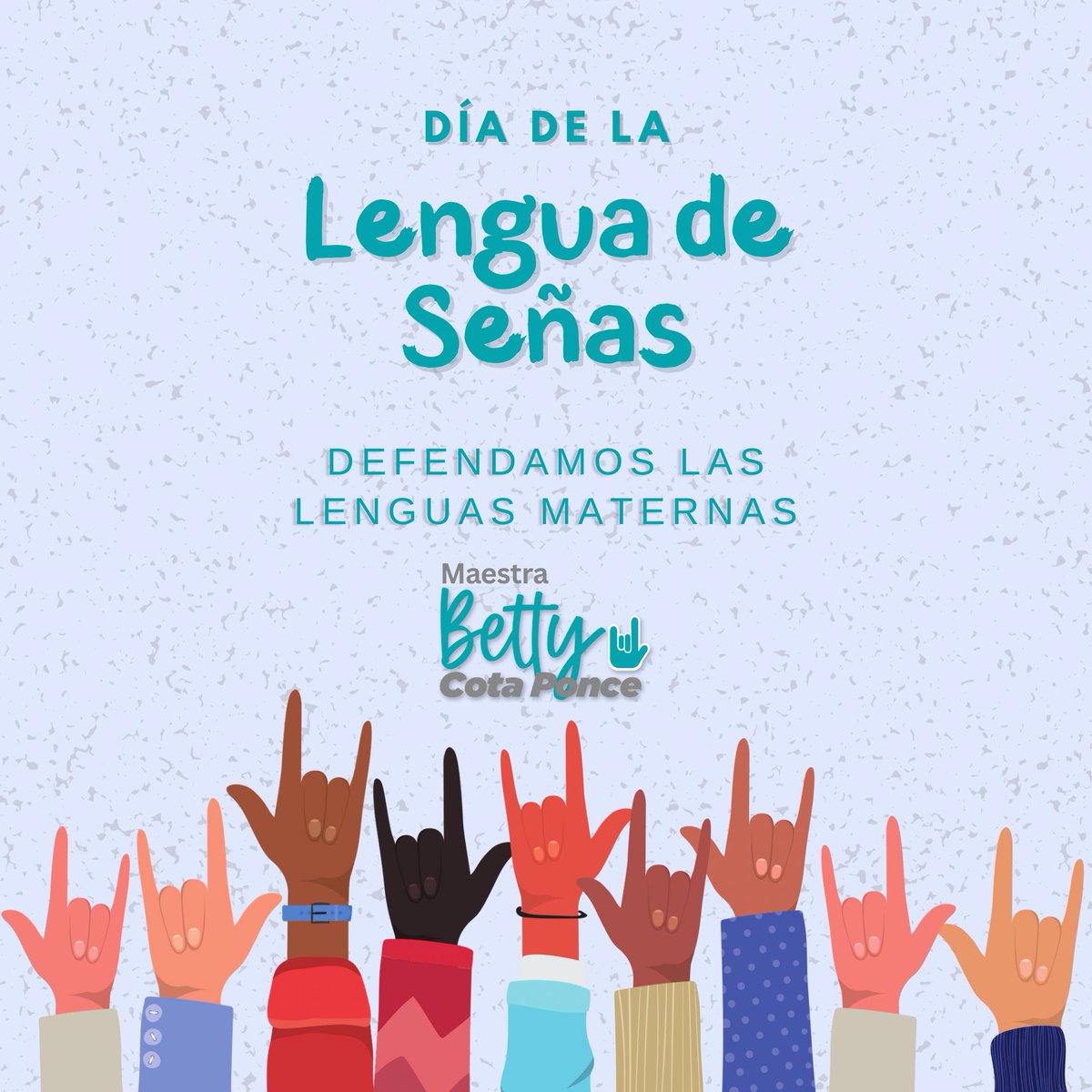 BettyCotaPonce's tweet image. El impulso de la igualdad de condiciones en nuestra sociedad es responsabilidad de todas y todos, impulsemos la inclusión de cada persona. 

Con la #LenguaDeSeñas todo el mundo está incluido. 🤟 #LSM