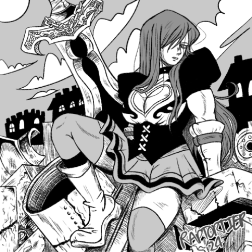 raptortier's tweet photo. thanks to a tremendous help, i got a new tablet! broke it in with this redraw of erza #FairyTail (original in reply) https://t.co/ywAzAdehux