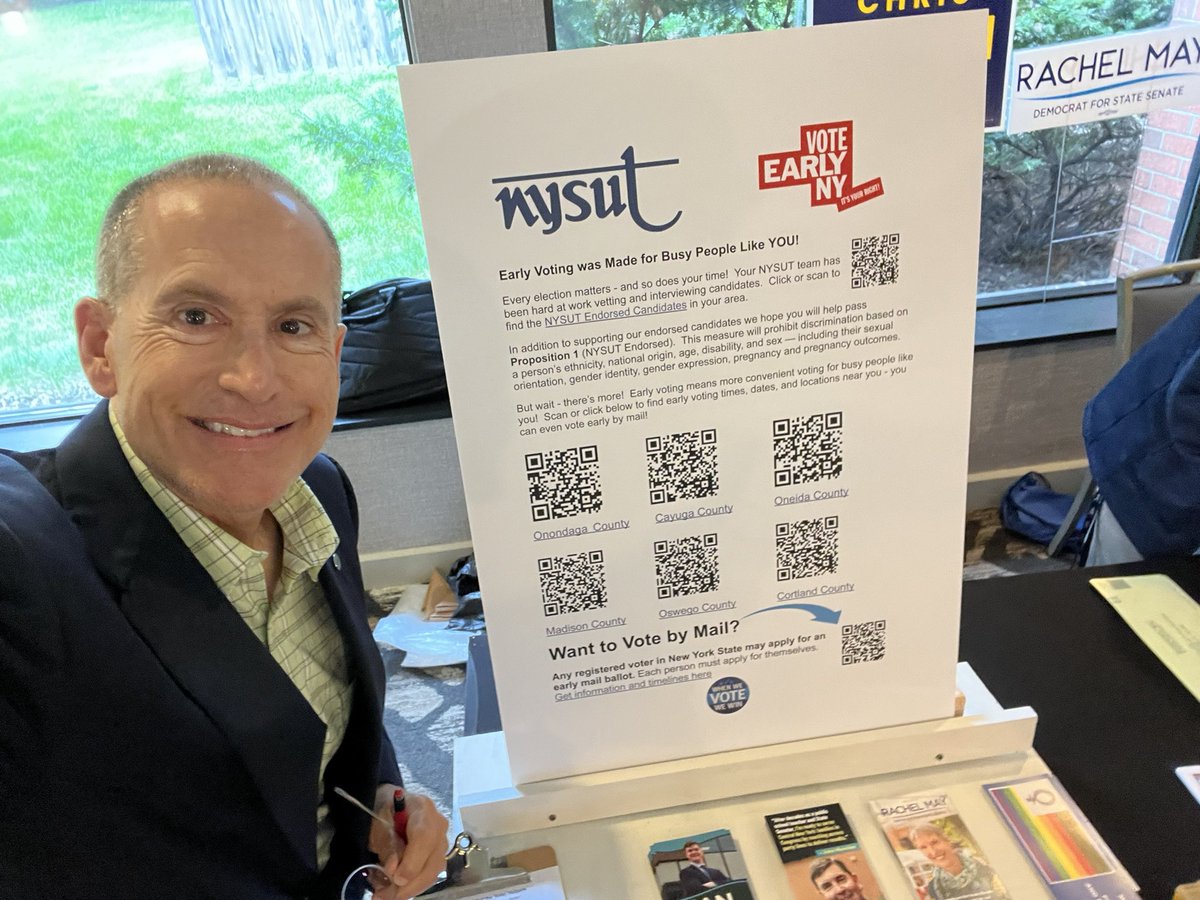 clearypm's tweet photo. Helping @nysut retirees connect with opportunities for GOTV is a great way to start the day! #UnionStrong #UnionforLife #FlipforProp1 https://t.co/qumASfrQX6