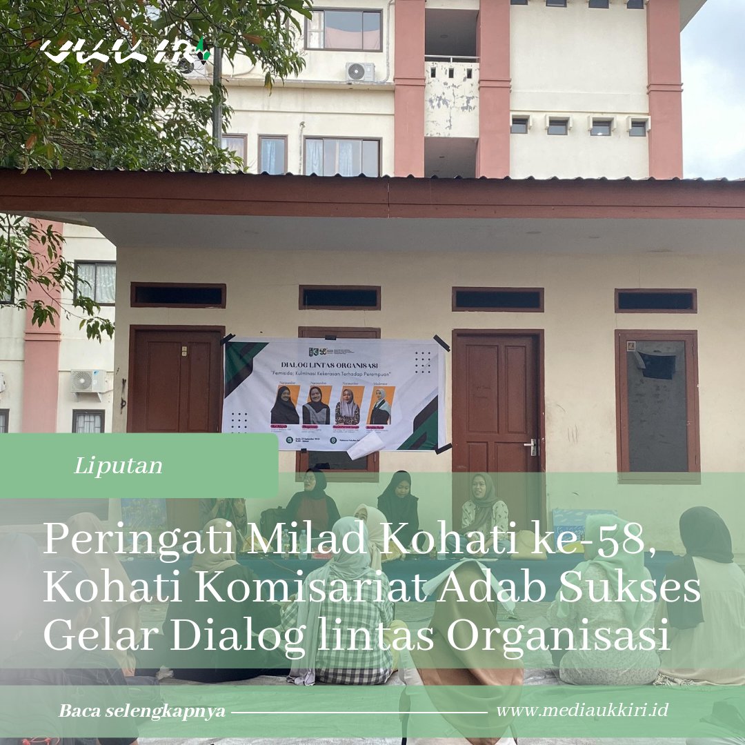 lapmiukkiri's tweet photo. UKKIRI_Korps HMI-Wati (Kohati) Himpunan Mahasiswa Islam (HMI) Komisariat Adab dan Humaniora, Cabang Gowa Raya (Cagora), sukses selenggarakan Dialog Lintas Organisasi, di pelataran Fakultas Adab dan Humaniora (FAH) dalam rangka peringati.

Selengkapnya, https://t.co/gauOFwvf9Y https://t.co/k8VsP171l3
