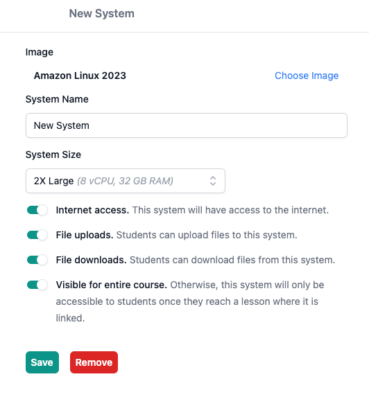 getCourseStack's tweet photo. Creators on CourseStack have fine grained control over how their included course systems can be used by students.

Optionally,

🌎 Provide Outbound Internet Connectivity
⬆️⬇️ Enable File Uploads/Downloads
👀 Limit System Visibility https://t.co/QVWri6q9yp