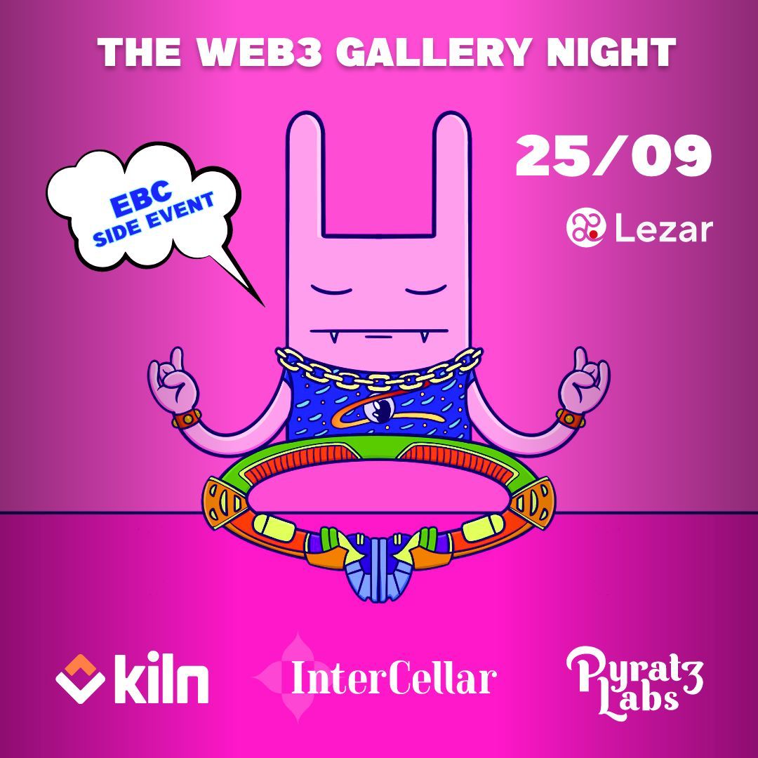 InterCellar_'s tweet photo. NEW EVENT ! 🍷

We're happy to partner with @LezarHouse for a Web3 Gallery night in Barcelona as side event of @EBlockchainCon ! 🇪🇸

📆 Sept 25th, 8pm onwards

Be ready for @InterCellar_ wine and spirits tastings if you're around ! 🍇 https://t.co/BUGe5XGj7k