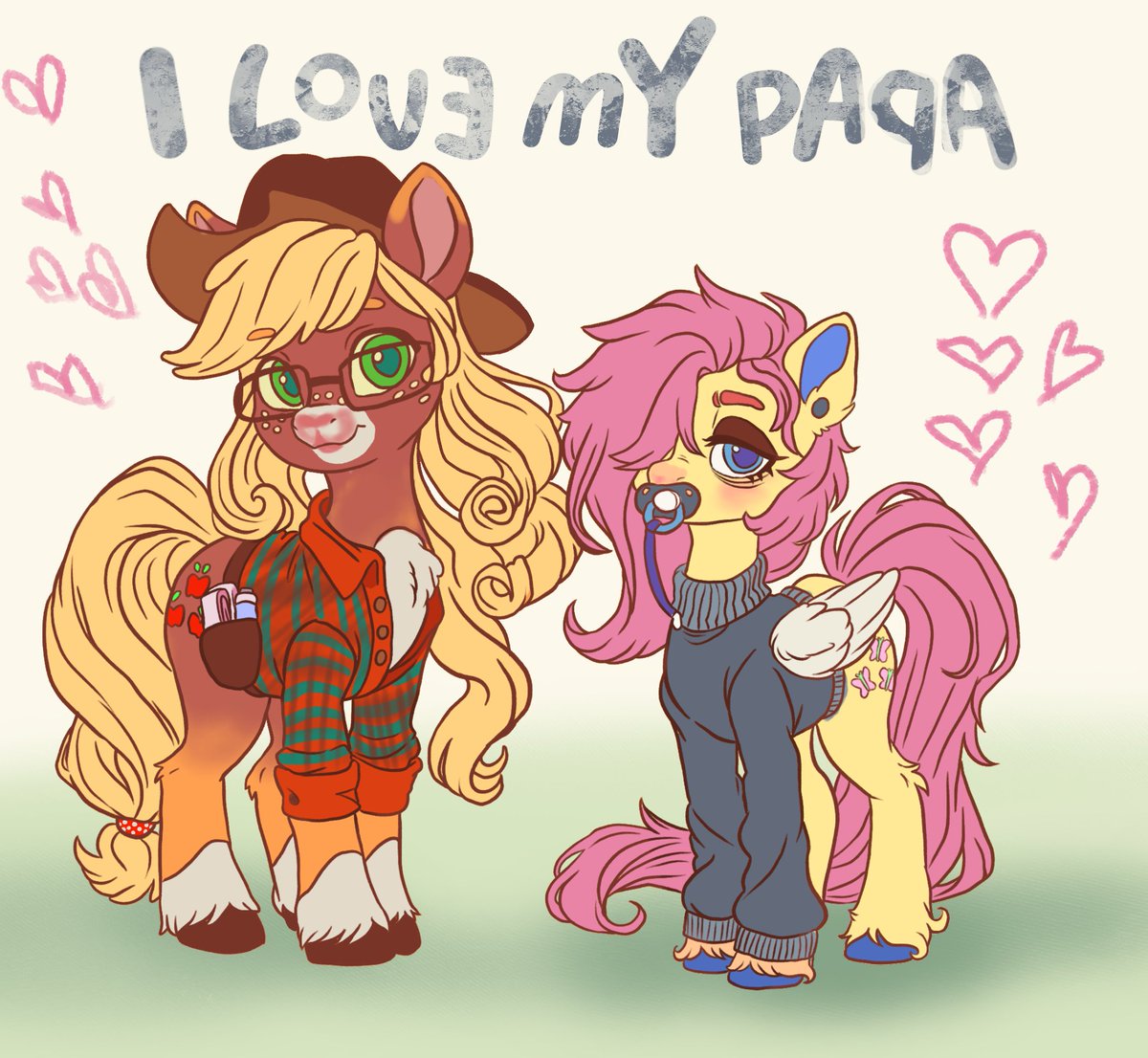 caregiver applejack x little fluttershy