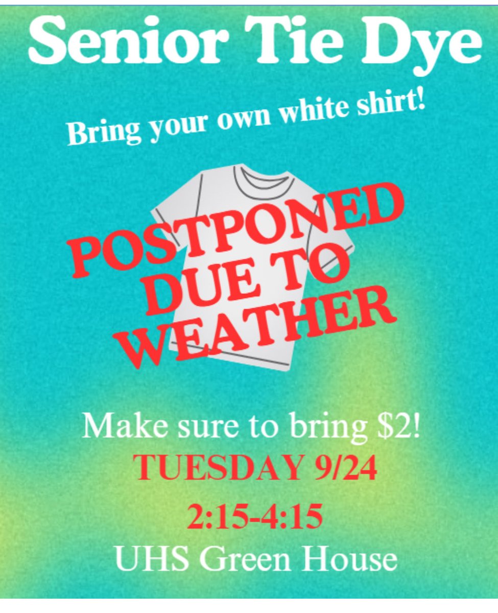 Senior Tie Dye TOMORROW