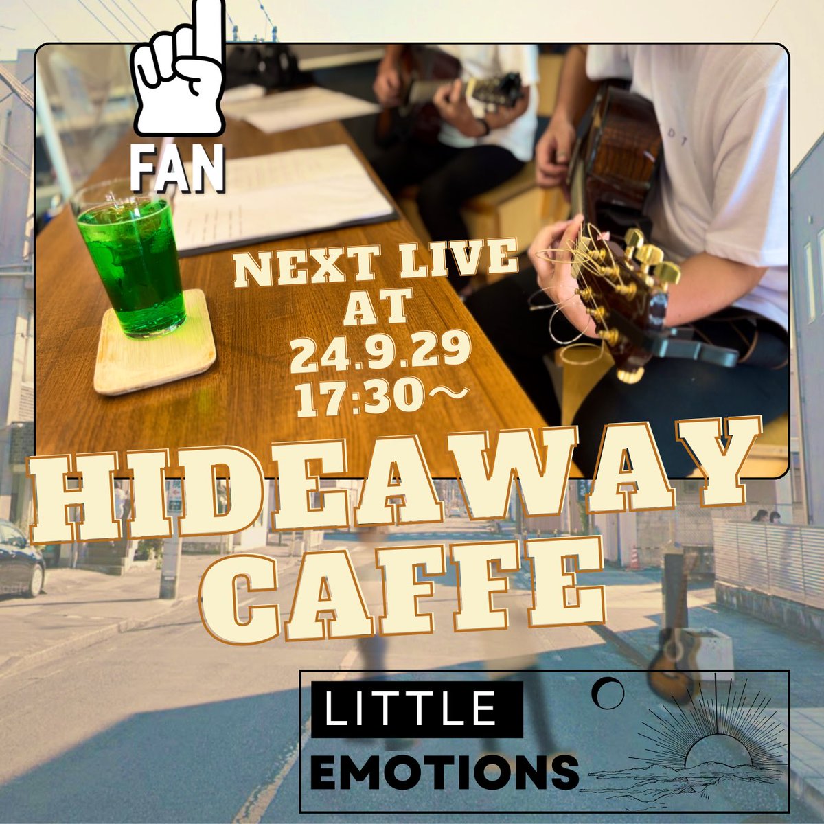 Little___Emo's tweet photo. <<告知>>
館林駅前カフェ「HideawayCafe」で9/29 17:30〜ライブやらせて頂きます！ インスタライブもやる予定なのでこっちの登録もよろしくお願いします！！
https://t.co/TMeh58cBxS
#佐野駅 #リトルエモーションズ #弾き語り https://t.co/PEnbiu0mS8