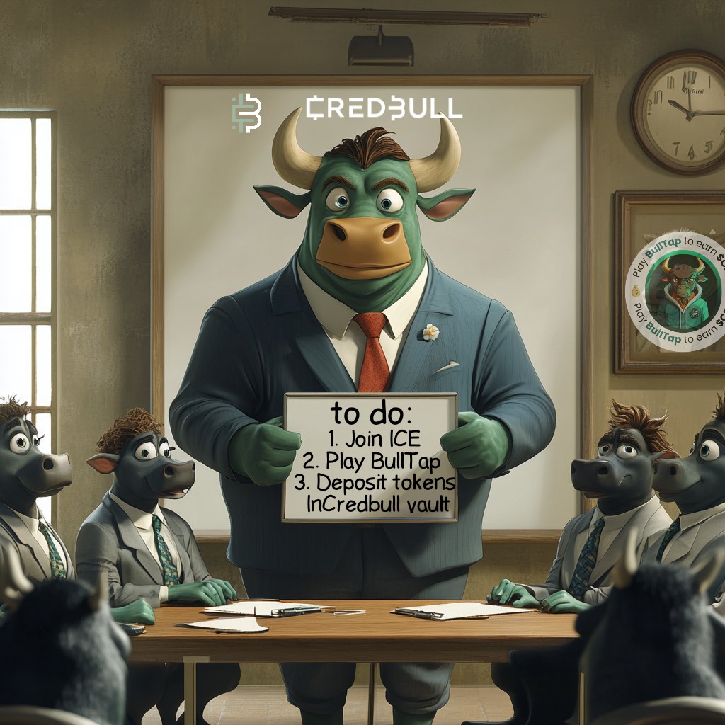 Hrmkingnuel's tweet photo. To do:
1. Join ICE ~ InCredbull Earn campaign
2. Play @credbullDeFi Bulltap game on telegram.
3. Deposit $USDT or $USDC into the @credbullDeFi vaults on @BitlayerLabs and @arbitrum and earn $CBL token airdrops.
#Credbull #Defi #Web3 #Bulltap #ICE https://t.co/wQISeYifJ0