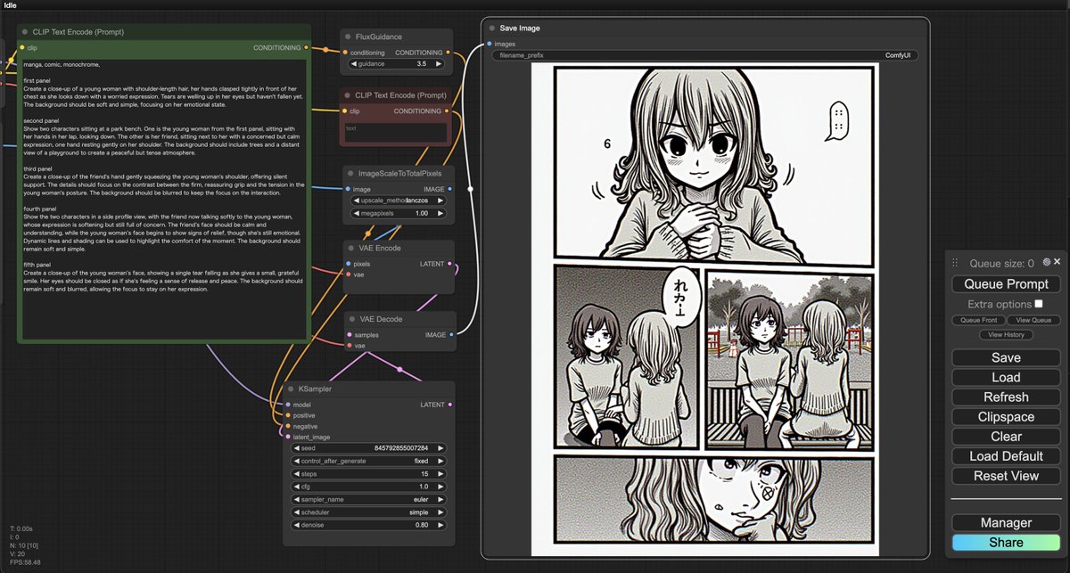izag82161's tweet image. FLUX.1-dev で漫画生成をお試し中 🥱💭
#ComfyUI #FLUX1 #ControlNet #AIManga
openart.ai/workflows/dato…