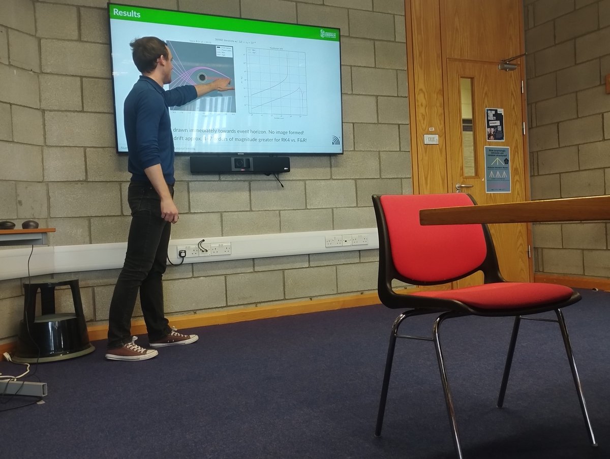 We went interstellar for our first SIM talk of the semester!
Our newly elected President, Ben McKeon, presented his research on a comparison of numerical methods for ray tracing in the presence of strong gravitational lensing.
Thanks to Ben for a star performance! 
<a href="/MACSIMaths/">MACSI</a>