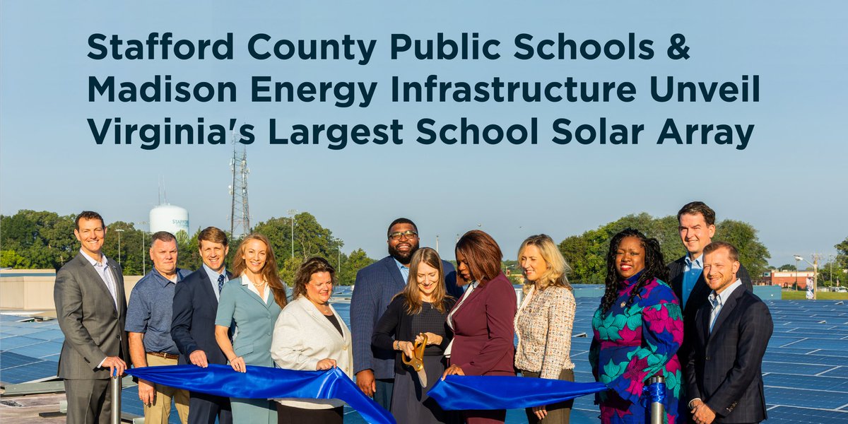 Madison_EI's tweet photo. More thoughts from leaders who recognize the importance of last week's ribbon-cutting ceremony for Stafford County Public Schools, Virginia's largest school solar array. Check out what they have to say! 

#solarempoweredschools #Sustainability https://t.co/q2ZmqGCtsE