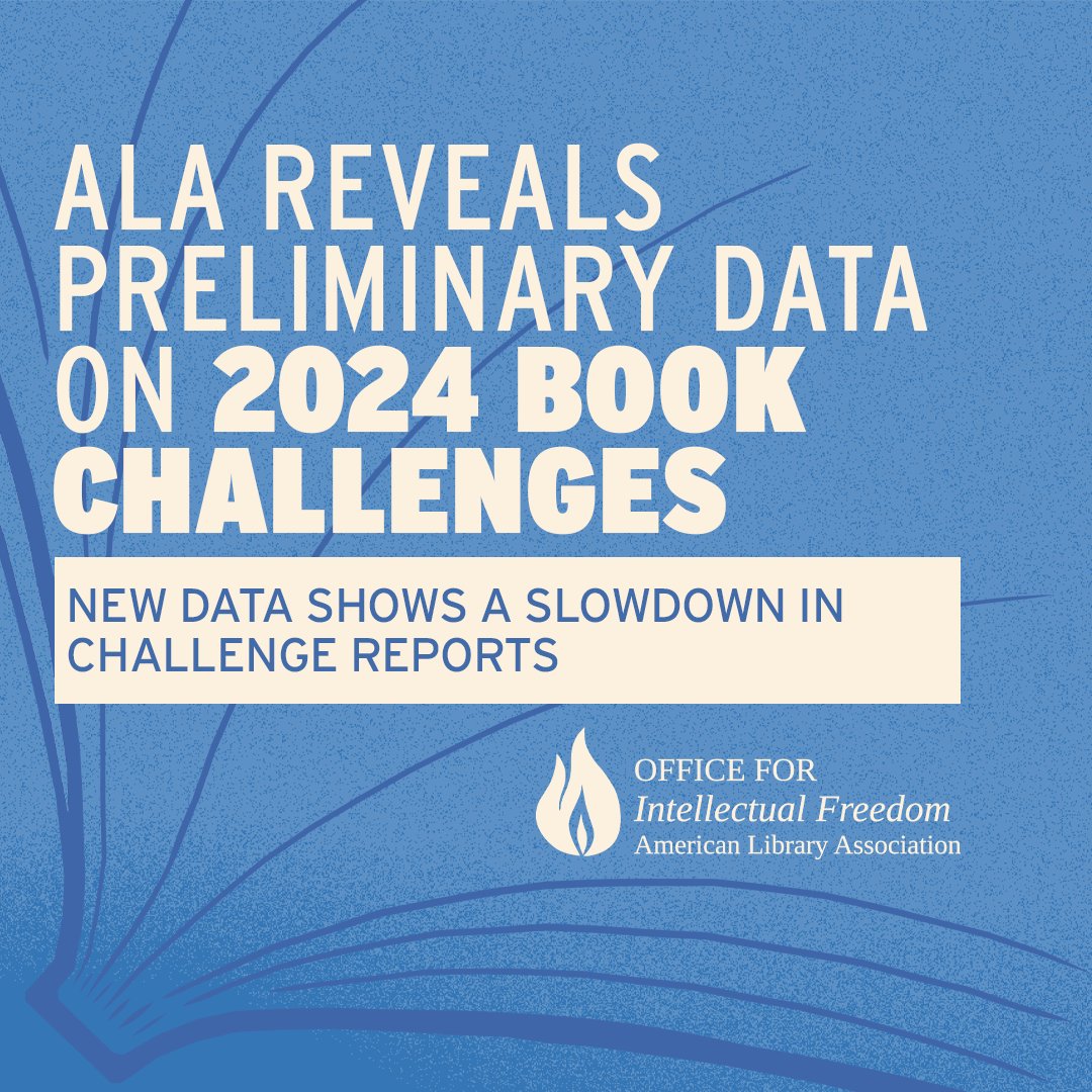 In preparation for #BannedBooksWeek, ALA has released preliminary data documenting attempts to censor books and materials in public, school, and academic libraries during the first eight months of 2024. ala.org/news/2024/09/a…