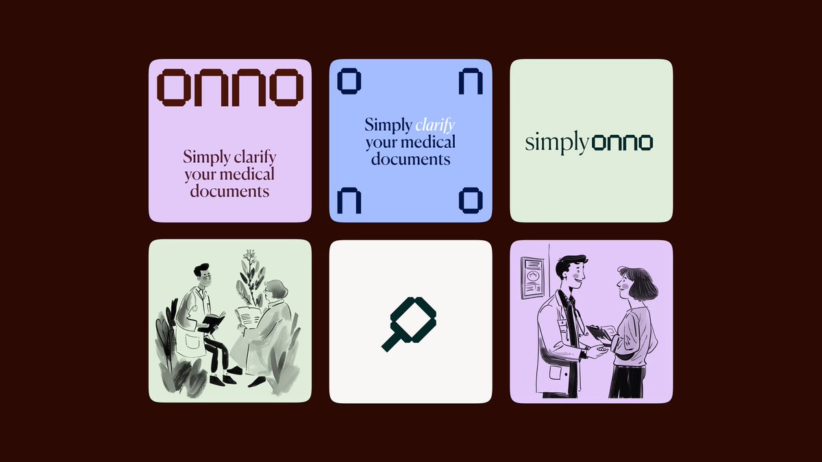 0xCharlota's tweet photo. Brand identity directions from a sprint I recently did for an AI-powered healthcare startup.

With generative AI, I was able to explore multiple styles of illustrations rapidly https://t.co/S4je5ZWvlo