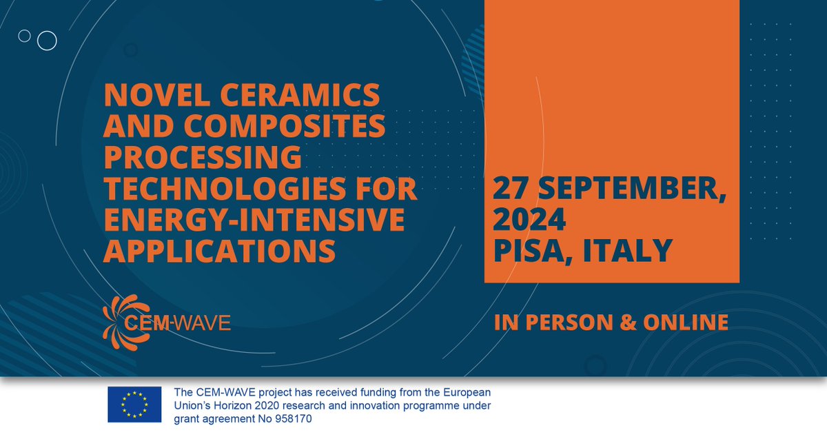 CnrIpcf's tweet image. Il 27 settembre presso la Scuola di Ingegneria (L.go Lucio Lazzarino, 1, Pisa) avrà luogo la conferenza finale del progetto #CemWave (H2020-NMBP, GA no. 958170)
é possibile registrarsi e/o seguire la conferenza online dal sito cem-wave.eu/final-conferen…
1/2