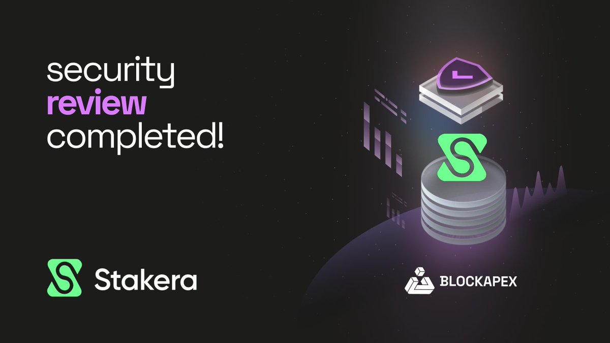 block_apex's tweet image. BlockApex is proud to announce the successful completion of the security assessment for @stakera_io! Built on @solanalabs, Stakera is a DeFi platform that helps users maximize their returns on cryptocurrency staking without any risk.

#BlockApex #Stakera #Solana #Web3