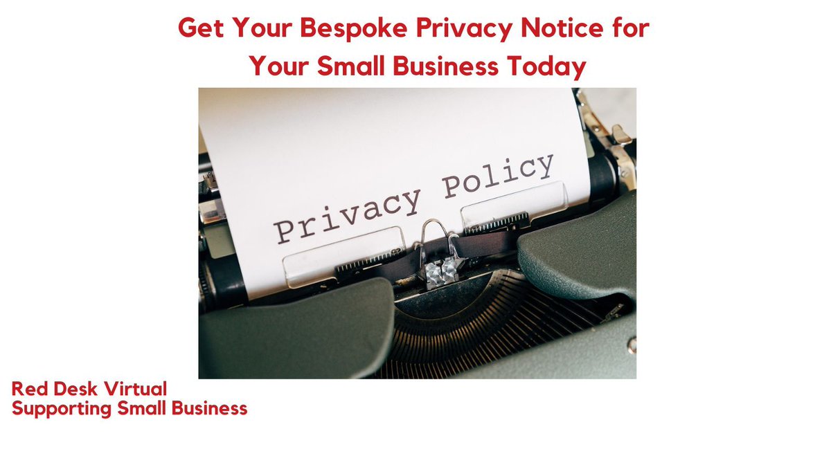 RedDeskVirtual's tweet image. New blog out! Get Your Bespoke Privacy Notice for Your Small Business Today
buff.ly/3MW4gP2 
@ICOnews 
#DataPrivacy #PrivacyPolicy #SmallBusiness