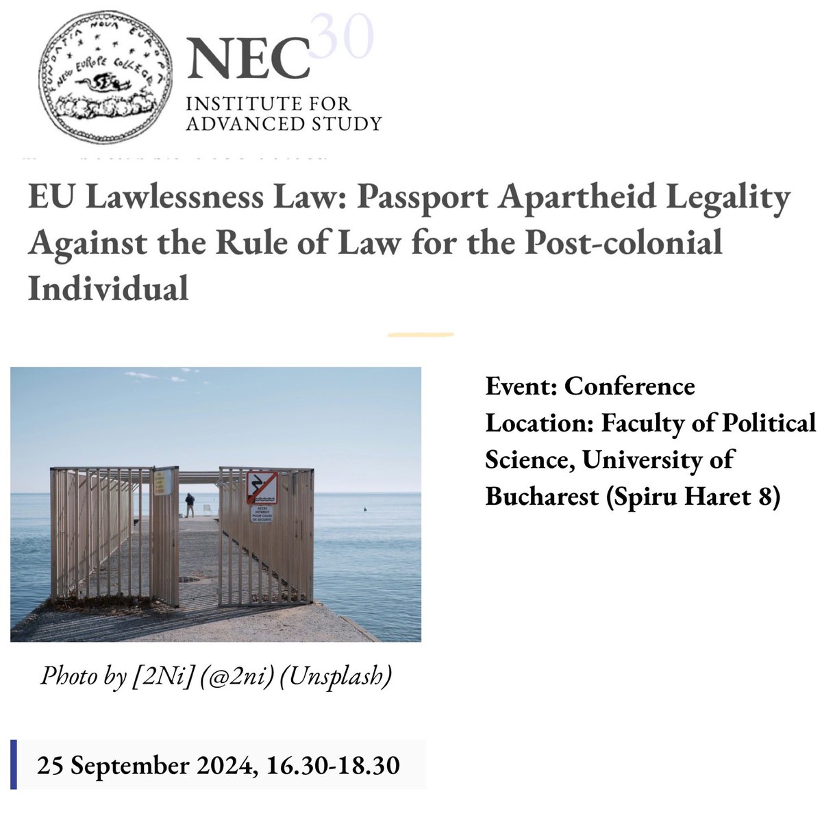 Dimitry Kochenov (@profkochenov) on Twitter photo <a href="/SarahGanty/">Sarah Ganty</a> & I bring renewed 🇪🇺EU Lawlessness Law to NEC Institute of Advanced Study upon the invitation of <a href="/BogdanIancu73/">Bogdan Iancu</a>.
Join if you are in 🇷🇴Bucharest!
nec.ro/events/eu-lawl…
The original draft is still <a href="/nyulaw/">NYU Law</a> Jean Monnet Paper: papers.ssrn.com/sol3/papers.cf… <a href="/ceu/">Central European University</a> <a href="/CEUDemInst/">CEU Democracy Institute</a> <a href="/SarahGanty/">Sarah Ganty</a> & I bring renewed 🇪🇺EU Lawlessness Law to NEC Institute of Advanced Study upon the invitation of <a href="/BogdanIancu73/">Bogdan Iancu</a>.
Join if you are in 🇷🇴Bucharest!
nec.ro/events/eu-lawl…
The original draft is still <a href="/nyulaw/">NYU Law</a> Jean Monnet Paper: papers.ssrn.com/sol3/papers.cf… <a href="/ceu/">Central European University</a> <a href="/CEUDemInst/">CEU Democracy Institute</a>