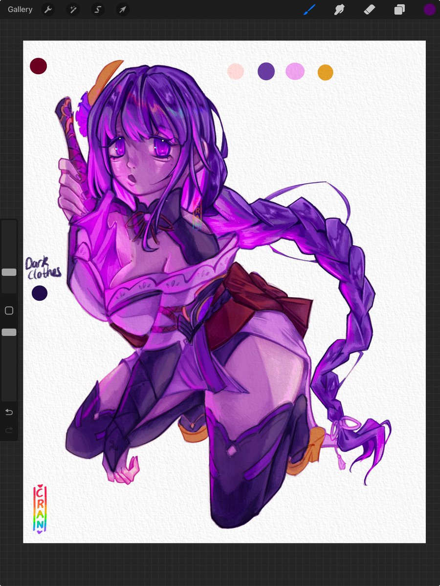 JuiceCr4nberry's tweet photo. Making slow progress.. 

Anyone wanna be #artmoots ? 💜
-
-
-
#GenshinImpact #Raiden_Shogun_Ei https://t.co/sFUy15YBuA