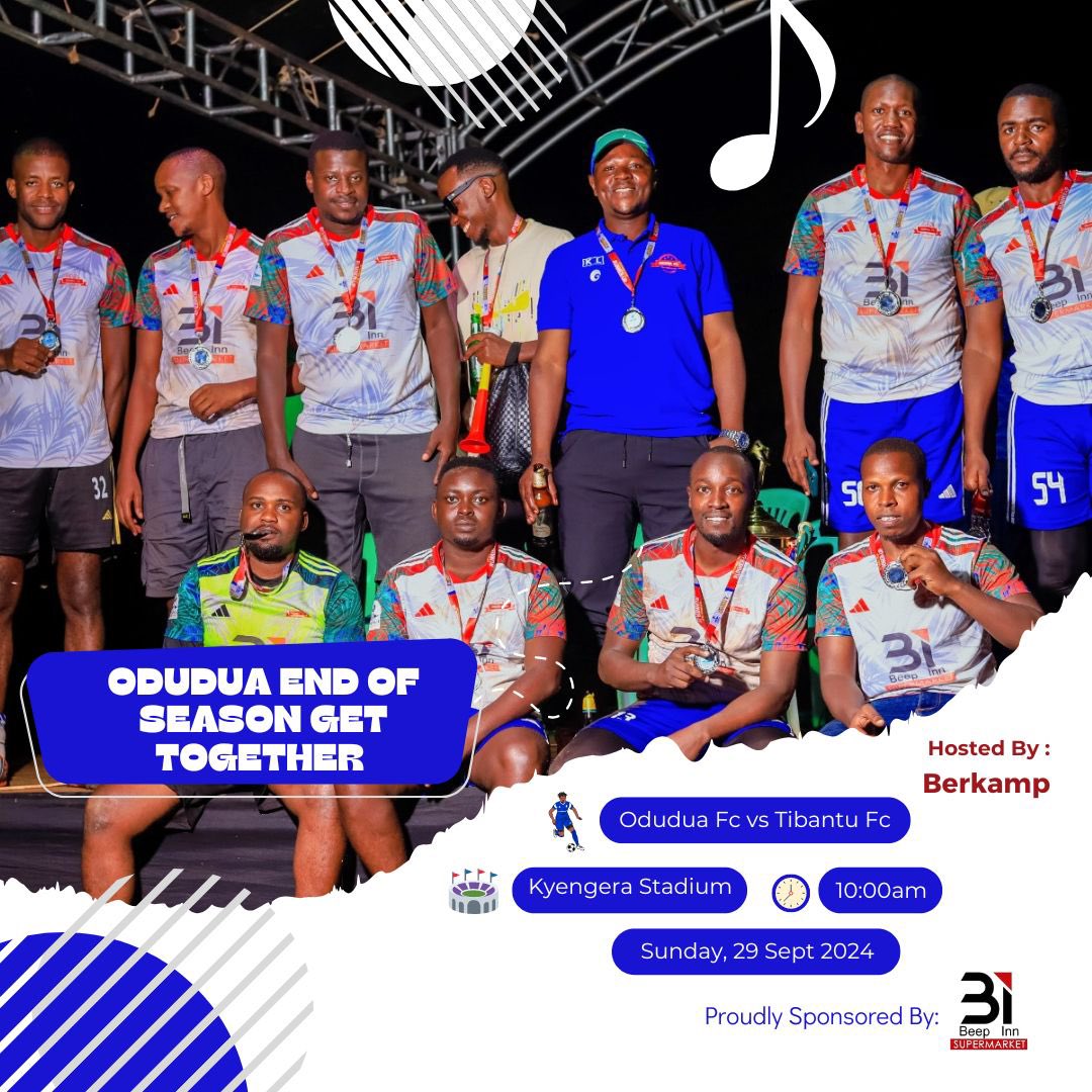 🎉 Odudua's end-of-season party is happening! We’ll start with a friendly against Tibantu FC from <a href="/stacon_league/">STACON LEAGUE SEASON VI</a> in Kyengera, followed by a celebration at Berkamp's place. Excited for a day of great football and even better company! ⚽🎊 #OduduaFamily #Kitungaleague #TibantuFc