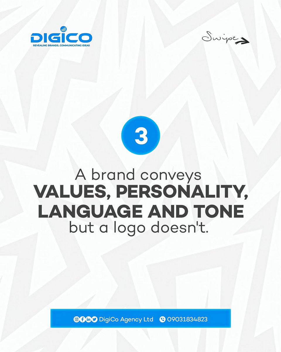 DigicoAgencyltd's tweet photo. Many people think they're the same thing, but they're not! 

A logo is  like an icon or wordmark, that represents your company. It's a small part of your overall brand identity.

Branding, on the other hand, is the entire experience and perception of your company. https://t.co/8BjSIxi1Pz
