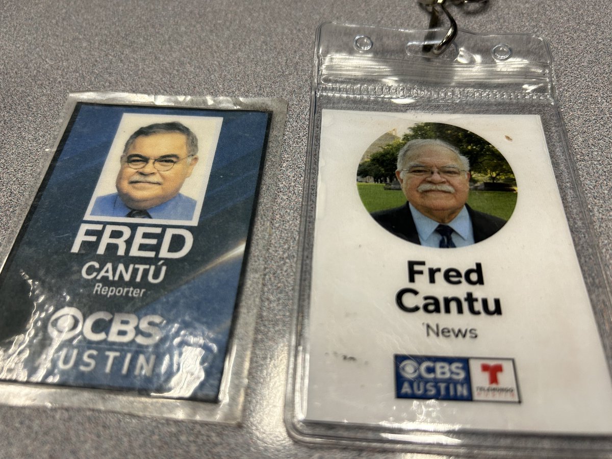 fredcantu's tweet photo. .⁦@cbsaustin⁩ decided I needed a new ID badge. But I liked the old ID photo better!!! https://t.co/9T7aOonqlY
