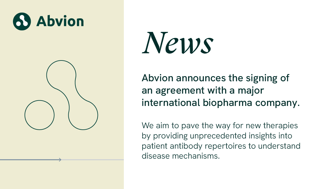 AbvionBio's tweet photo. Exciting news from @AbvionBio!

We are excited to announce the signing of an agreement with a major international biopharma company. 1/3 https://t.co/DT9qgkWSUM