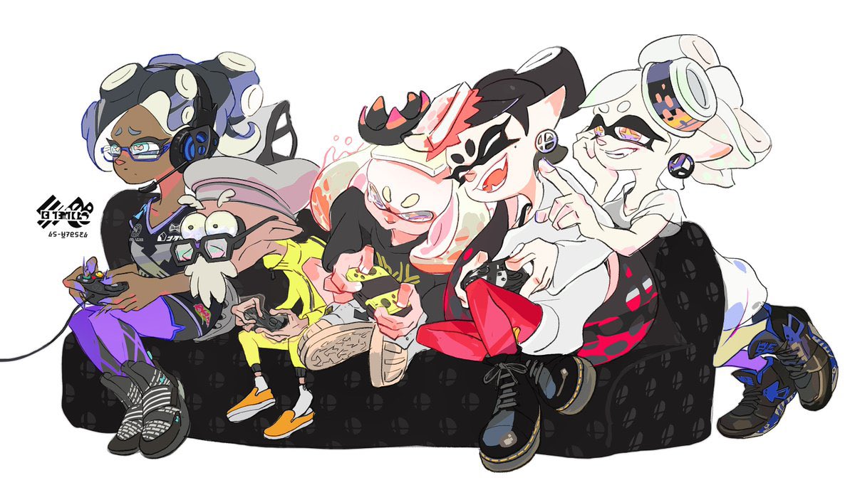 sobzis's tweet photo. this why i wish splatoon lore was more accessible in english bc specials actually ☝️🤓 get activated whenever inklings get too emotional, which is why pearl’s special is activating while losing in smash https://t.co/hNakX1rpgu