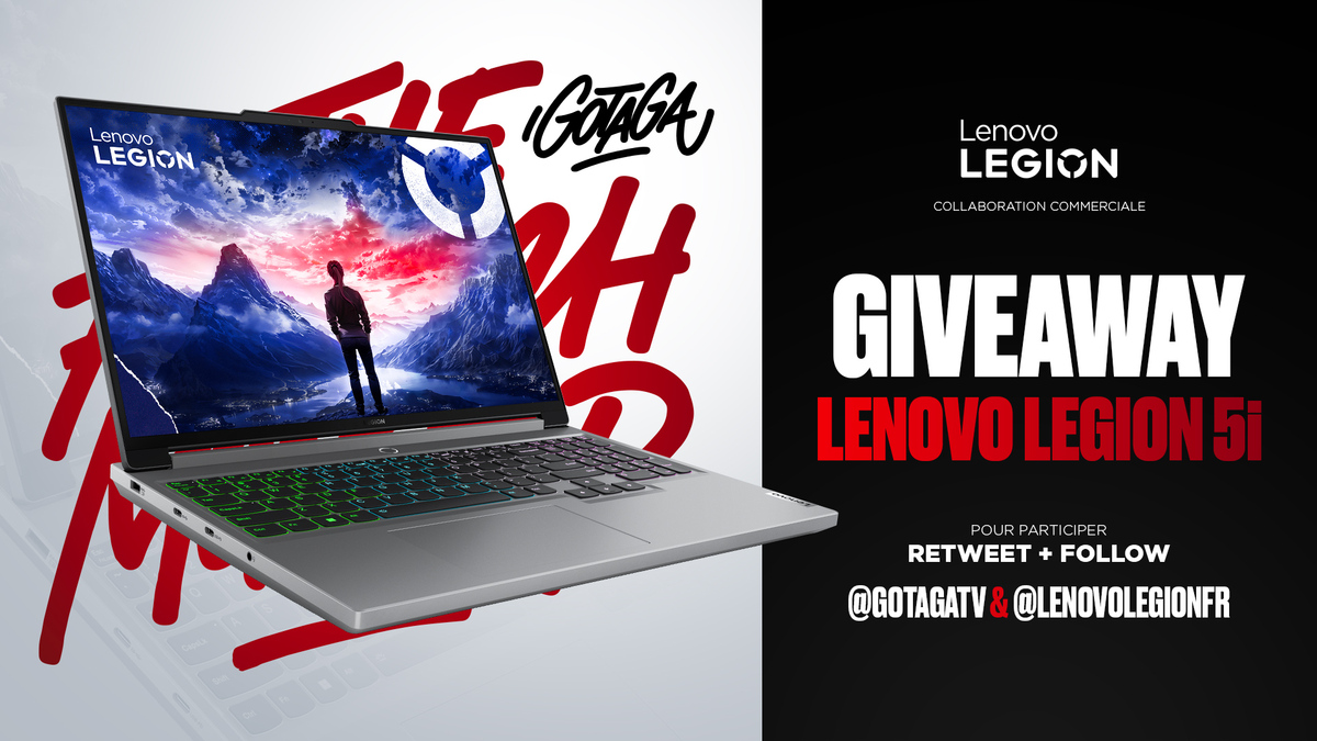 GotagaTV (@gotagatv) on Twitter photo Big cadeau de la part de <a href="/LenovoLegionFR/">Lenovo Legion France</a> pour le mois de la rentrée !
Grâce à la #TeamLegion on vous fait gagner un PC portable Legion 5i 💻
Pour tenter votre chance #RT & #follow <a href="/GotagaTV/">GotagaTV</a> & <a href="/LenovoLegionFR/">Lenovo Legion France</a>
TAS le 30/09
Publicité Big cadeau de la part de <a href="/LenovoLegionFR/">Lenovo Legion France</a> pour le mois de la rentrée !
Grâce à la #TeamLegion on vous fait gagner un PC portable Legion 5i 💻
Pour tenter votre chance #RT & #follow <a href="/GotagaTV/">GotagaTV</a> & <a href="/LenovoLegionFR/">Lenovo Legion France</a>
TAS le 30/09
Publicité