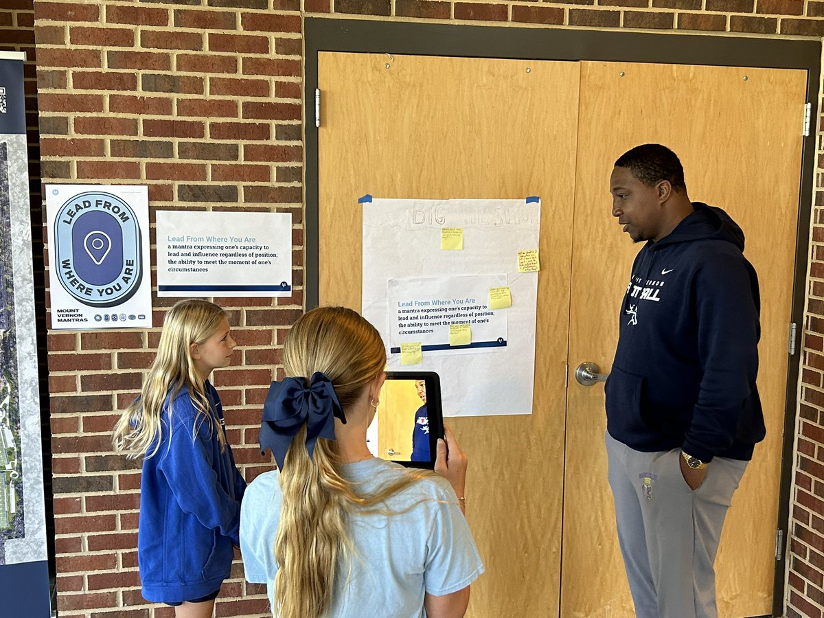 TheMVDesignLab's tweet image. What a treat it was for our G6 Ss to collect stories + ideas on @TheMVSchool #MVmantras from some of their favorite school adults last week.

This week: Watch interview vids to distill more insights - then on to student interviews.  #ImpactReady #journeyofpurpose