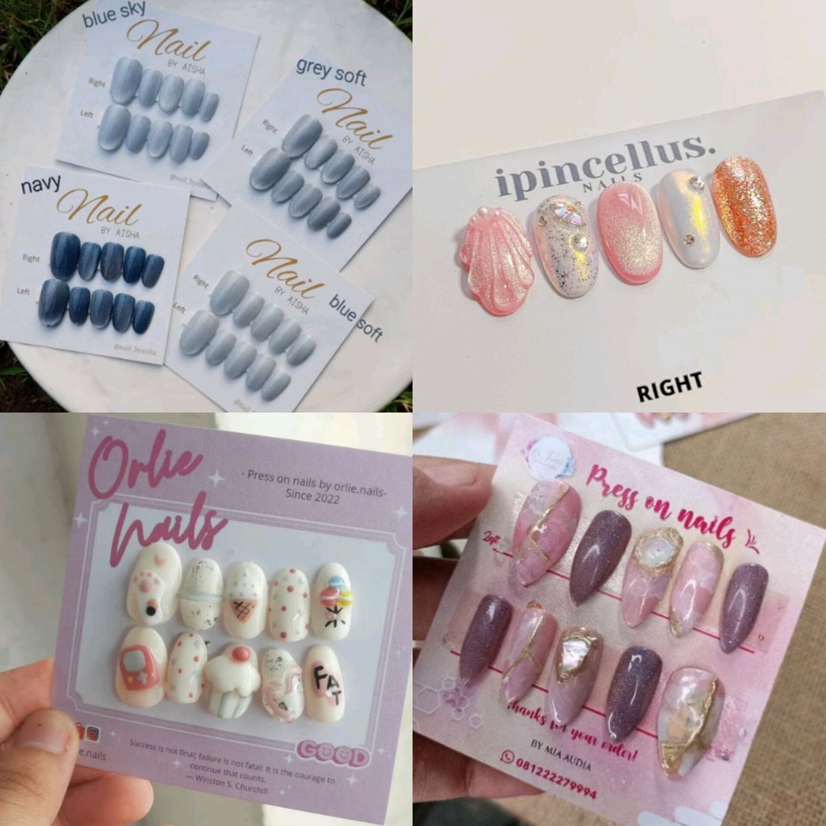 ✨ Rekomendasi press on nails ✨

Guys yang lagi nyari rekomendasi press on nails cantik bisa cek thread ini! Btw motifnya cantik cantik cocok banget dipake buat daily atau ada acara tertentu, mostly bisa custom juga kok

~ A Thread ~