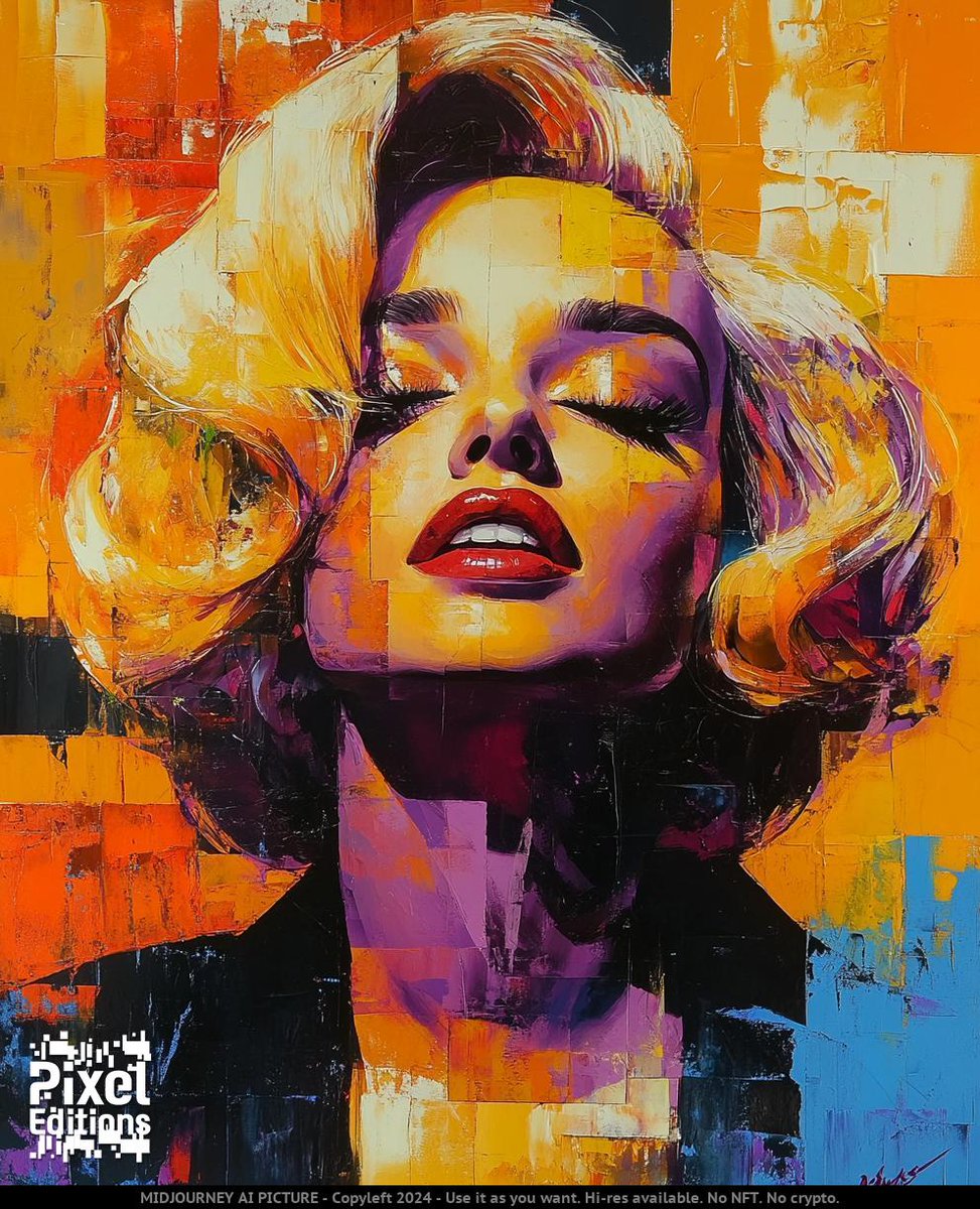 Pix3lEditions's tweet photo. A contemporary painting of Marilyn
#pixeleditions
#pixedmagazine 🔥
#midjourney
#promptart
#aiart
#aiartwork
#artificialintelligence
#aiforfreedom
#lovemidjourney61
🌐 Visit our newsletter https://t.co/2fBgeTb4Iq https://t.co/LtP7LFNbU8