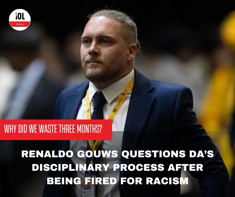 IOL's tweet image. Axed Democratic Alliance (DA) Member of Parliament (MP) Renaldo Gouws has raised concerns about the transparency of the party's disciplinary process following his termination.
#RonaldoGouws #DemocraticAlliance #DisciplinaryProcess

Read on iol.co.za/news/politics/…