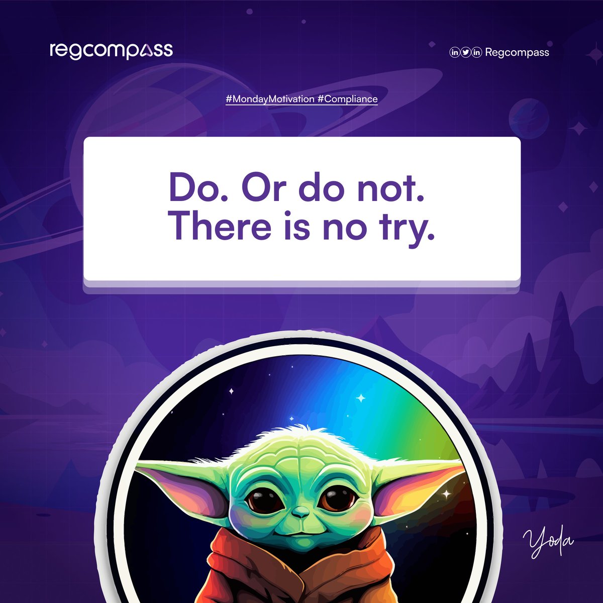 Regcompass_NG's tweet image. Yoda knew a thing or two about commitment. Compliance is no different. 
#DoItRightTheFirstTime #ComplianceMatters #StarWars  #Fintech  #startups