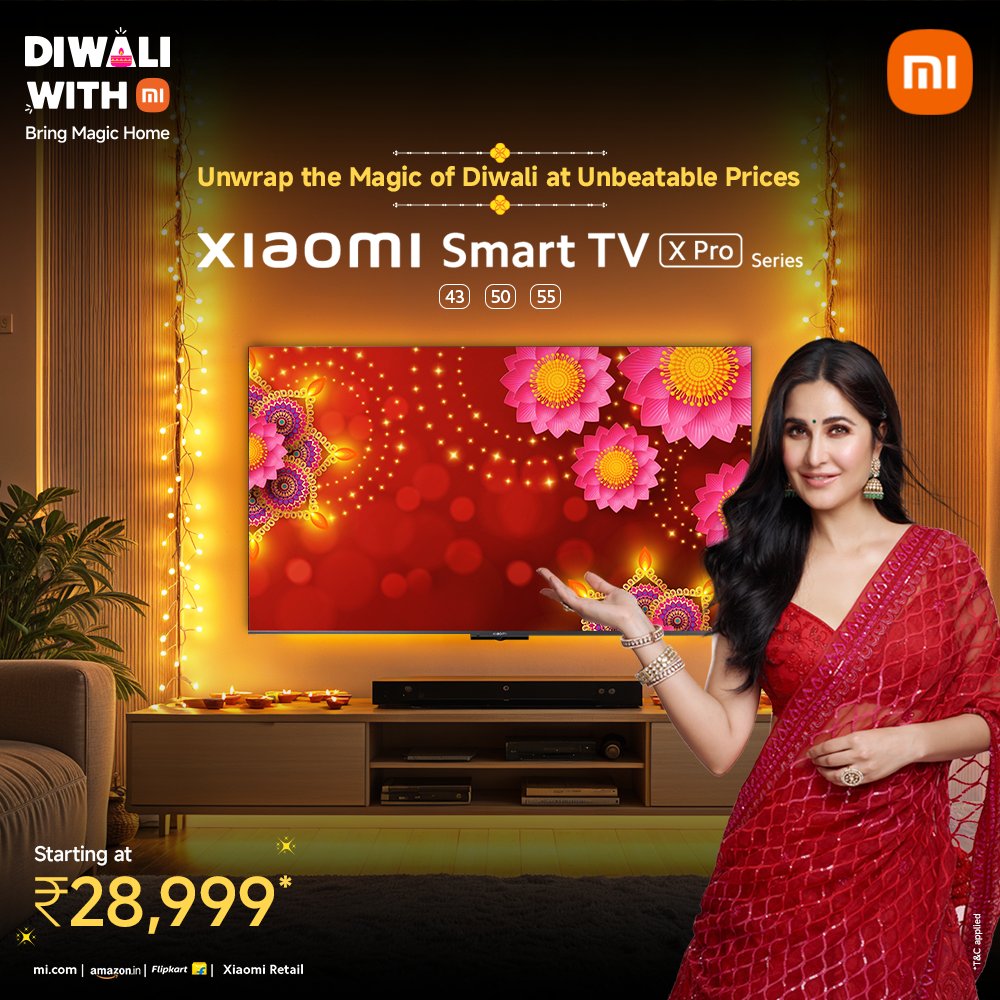 This #Diwali, the #XiaomiSmartTVXPro Series is here to transform your living room into a cinematic haven.

Don’t let this magical deal slip away! 🎆
🛒: bit.ly/XiaomiTV_XProS…

#DiwaliWithMi #BringMagicHome