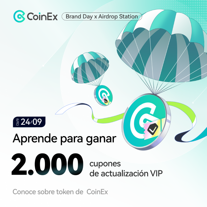 CoinExSpanish's tweet photo. ¡Mañana es el CoinEx Brand Day #24thWithCoinEx y te traemos una actividad en nuestra Estación de Airdrops!🎉
🎁Aprende sobre $CET para llevarte tu cupón de actualización VIP.
No te olvides de participar👇