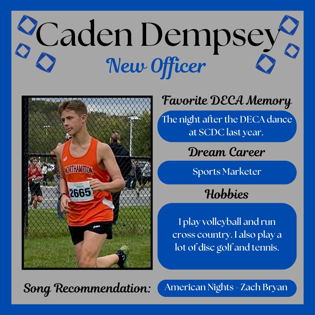 Next we have one of our new officers, Caden Dempsey!