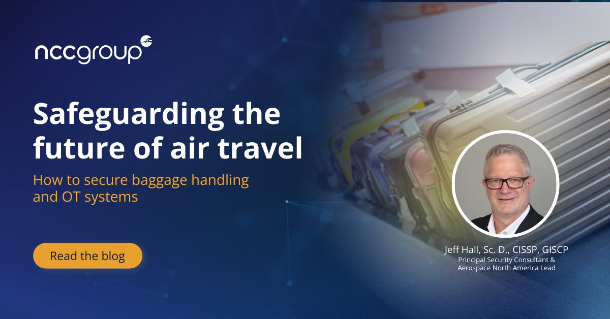 ✈️Our #aviation #CyberSecurity specialist, Jeff Hall, has produced a new #blog on the topic of Baggage Handling Systems (BHS). Tactics for securing BHS include network segmentation, architecture analysis, risk assessments, and penetration testing. Visit: bit.ly/BHSsec1
